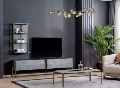 Wahnsinnig schickes Modern Designer Wohnzimmer-TV-Kommode in Aschgrau